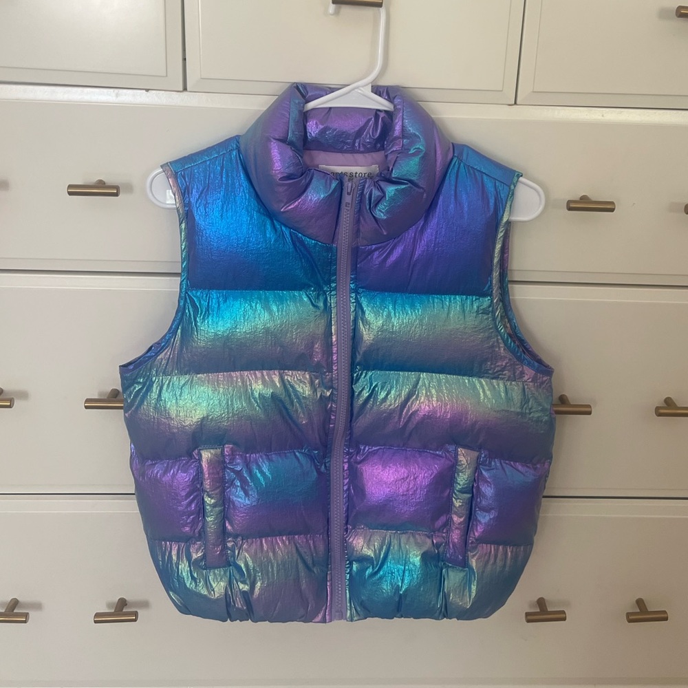 NWOT pants store metallic puffer vest!